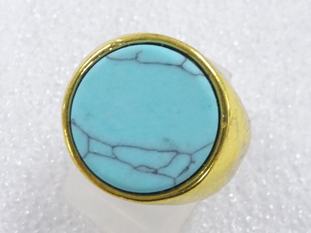 JAPANESE KIMONO / ANTIQUE COLORED STONE RING (SIZE 14)